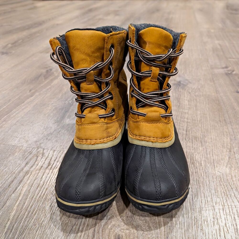 Sorel Slimpack II Lace Waterproof Winter Duck Boots Tan Black Women's Size 8